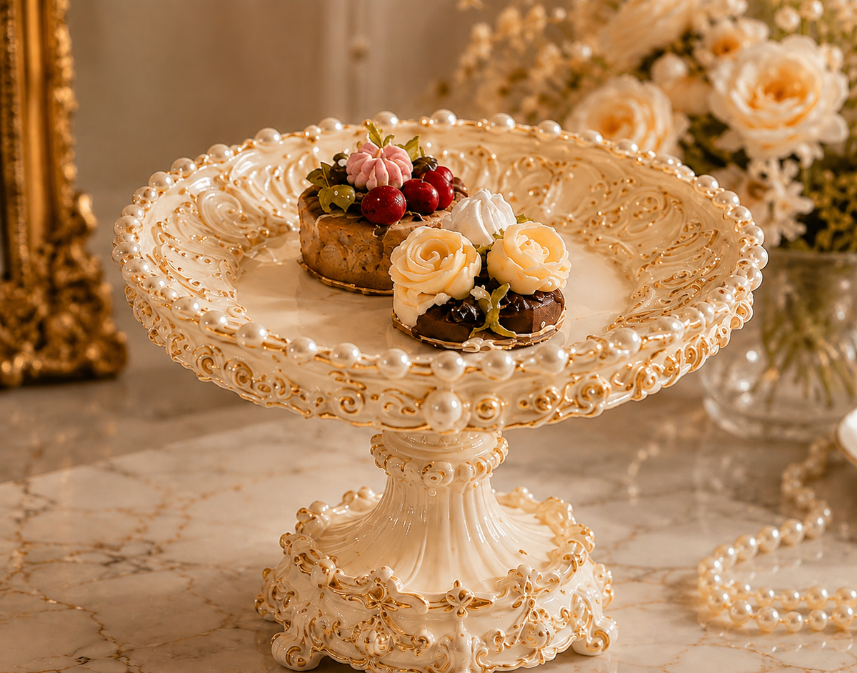 Cavelleocn Versailles Pearl Sculptural Cake Stand