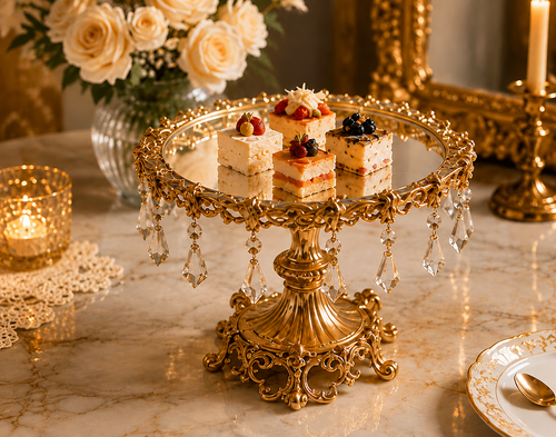Château Crystal Sculptural Cake Stand